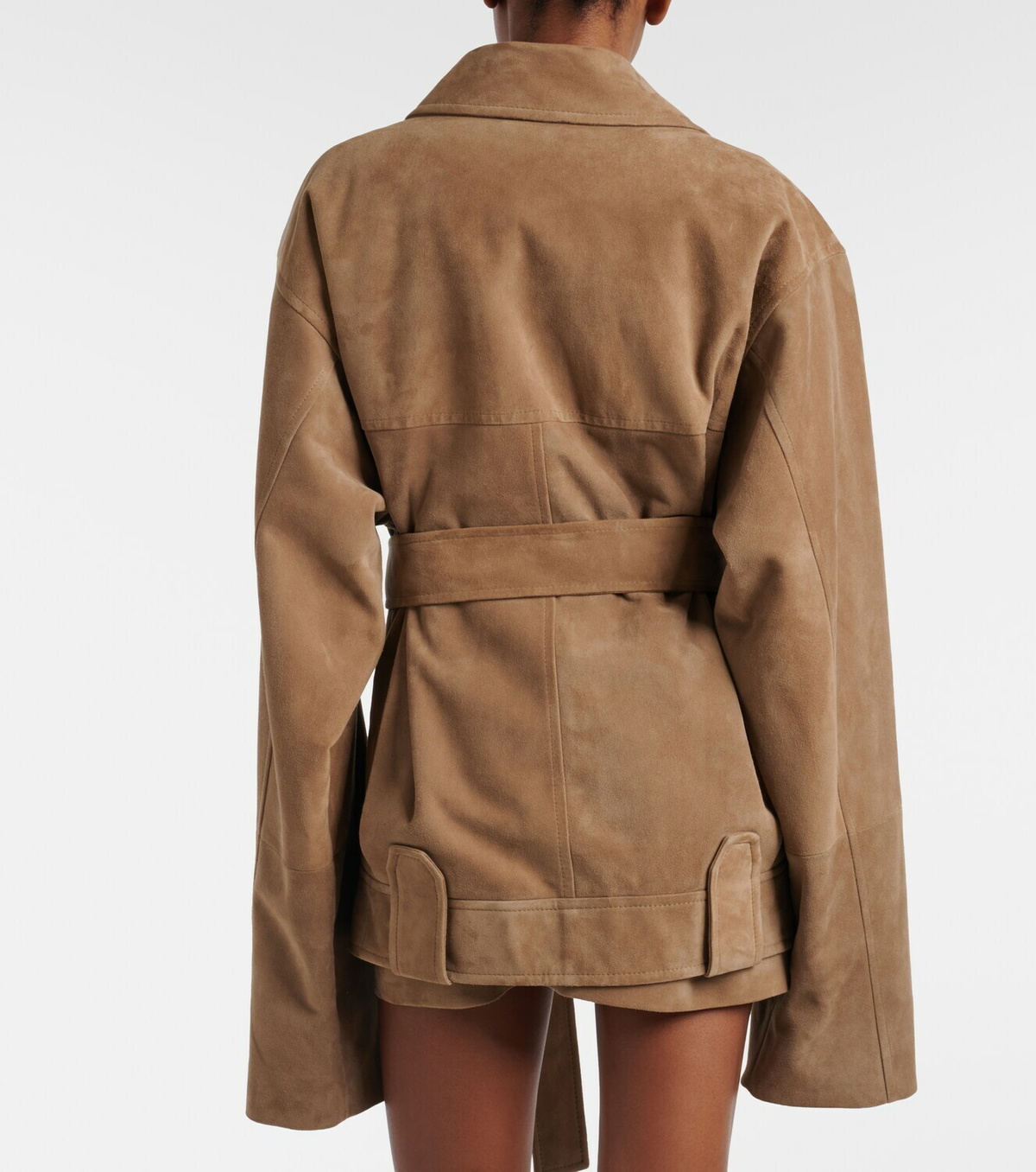 Khaite Alder belted suede jacket