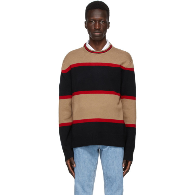 Photo: Burberry Black Wool Striped Sweater