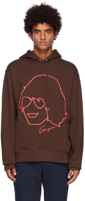 Photo: Kenzo Brown Embroidered Graphic Hoodie