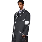 Thom Browne Navy Oversized 4-Bar Coat
