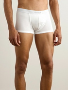 Zegna - Ribbed Cotton and Modal-Blend Boxer Briefs - White