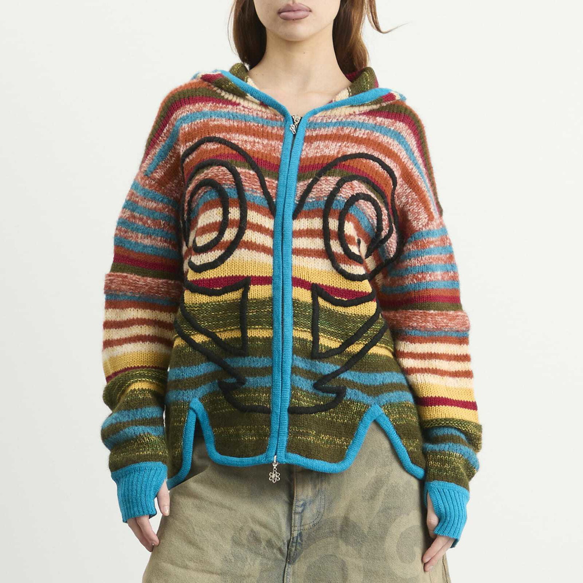 Paolina Russo Women's Knitted Hoodie in Rainbow