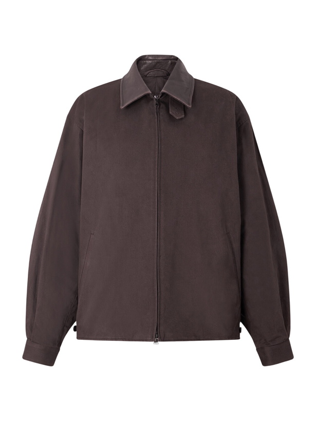 Photo: ssstein - Leather-Trimmed Cotton Jacket - Brown