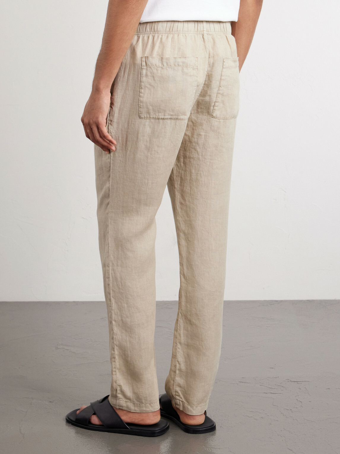 James Perse - Straight-Leg Garment-Dyed Linen Drawstring Trousers - Neutrals