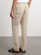 James Perse - Straight-Leg Garment-Dyed Linen Drawstring Trousers - Neutrals