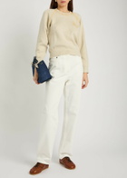 Isabel Marant étoile Loriby Logo Cotton-blend Jumper Light Grey