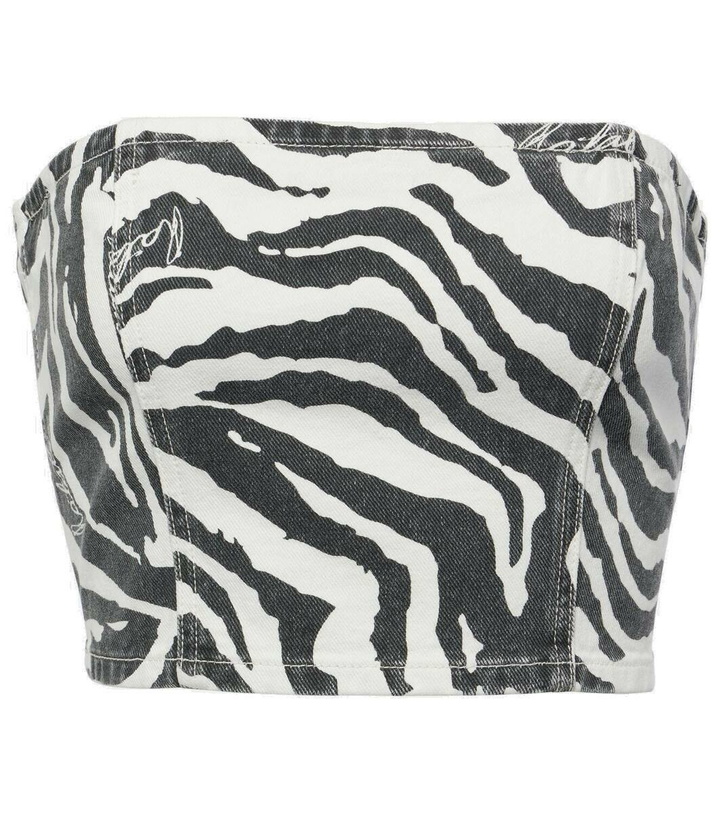 Photo: Rotate Zebra-print cotton crop top