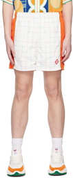 Casablanca Orange & White Check Shorts