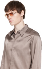 Gucci Gold Institutional Logo Sunglasses