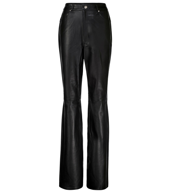 Photo: GRLFRND - Mila high-rise leather straight pants
