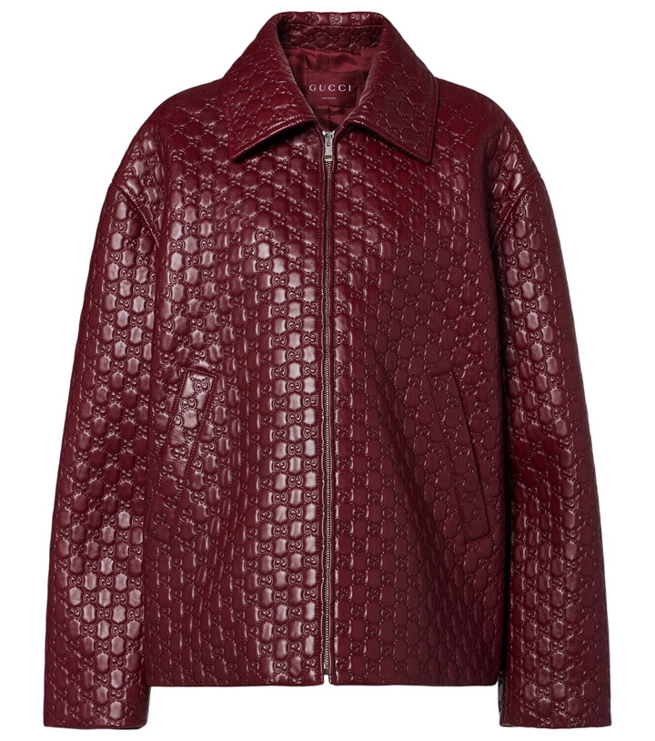 Photo: Gucci GG debossed leather jacket