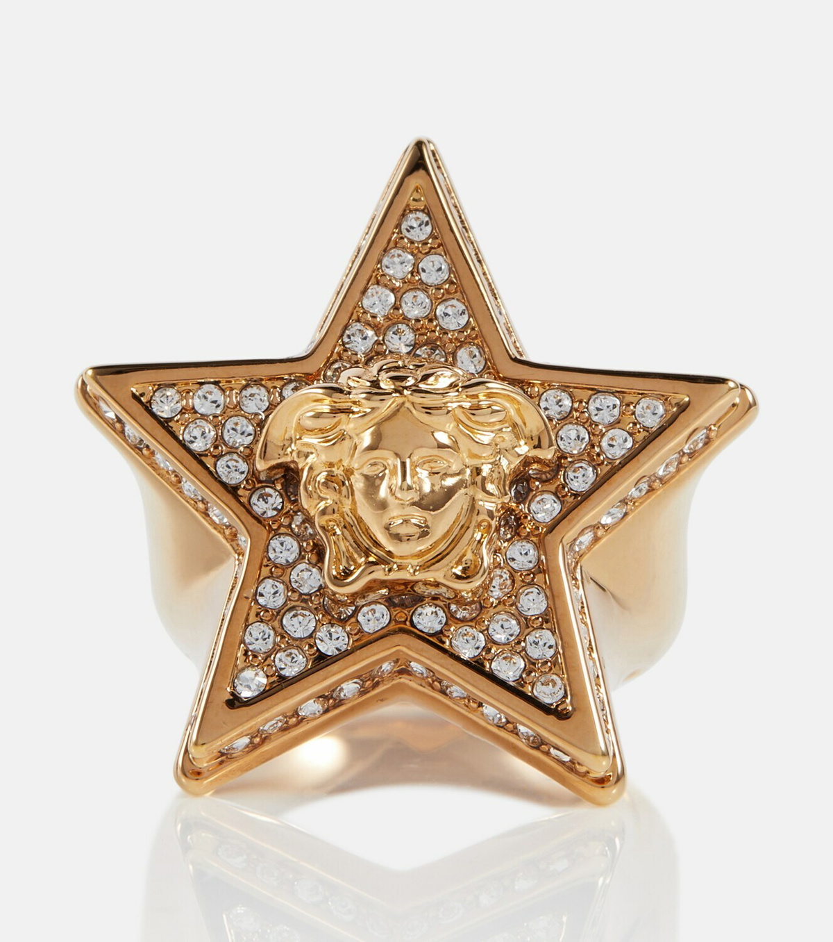 【VERSACE】 La Medusa embellished ring Crystal La Medusa Ring Gold | VERSACE US