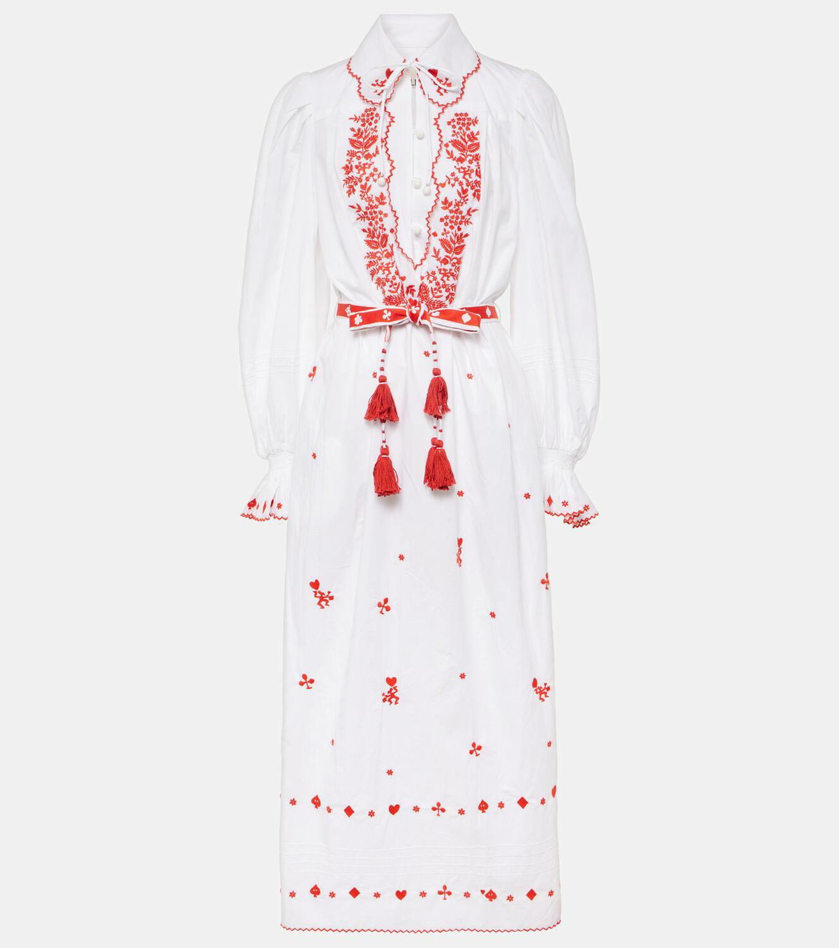 Almais Hearts embroidered cotton midi dress ALMAIS