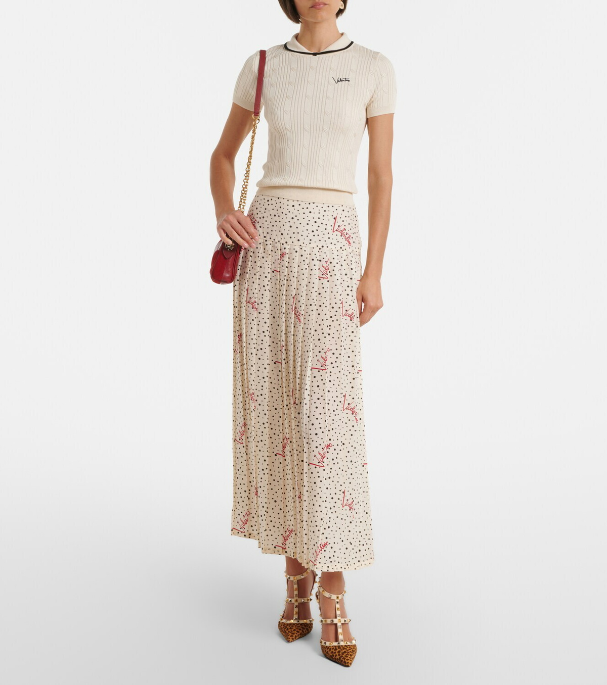 Valentino Logo cotton-blend top