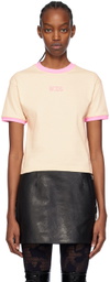 GCDS Beige Bling T-Shirt