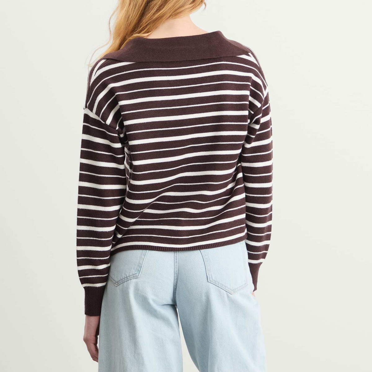 4th & Reckless Women's Hayden Polo Jumper in Stripe