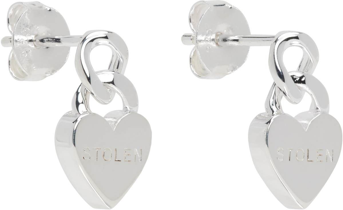 Stolen Girlfriends Club Silver Mini Love Chain Earrings