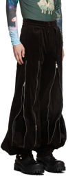 Chopova Lowena SSENSE Exclusive Brown Cord Zip Trousers