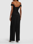 MUGLER - Twill Off-shoulder Bustier Jumpsuit