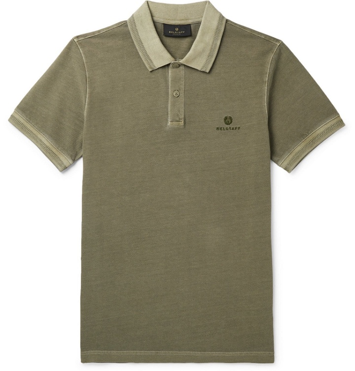 Photo: Belstaff - Slim-Fit Logo-Embroidered Cotton-Piqué Polo Shirt - Green