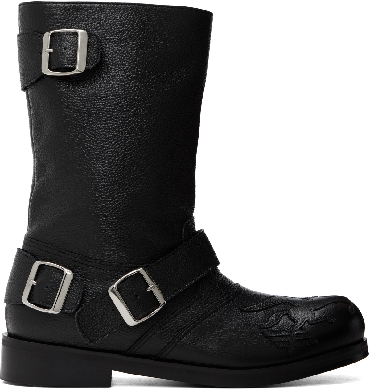 Stefan Cooke Black & Silver Star Biker Boots Stefan Cooke