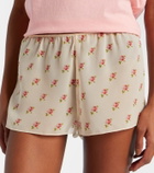 Khaite Tilly floral silk organza shorts