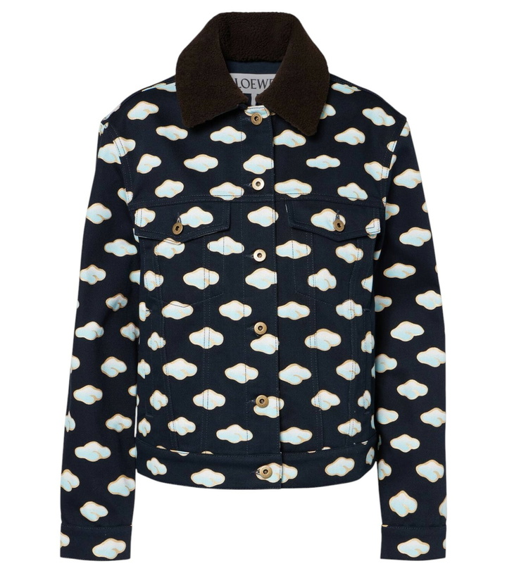 Photo: Loewe Printed shearling-trimmed denim jacket