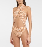 Reina Olga Italian Stallion zebra-print swimsuit