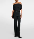 Toteme High-rise pleated crêpe flared pants