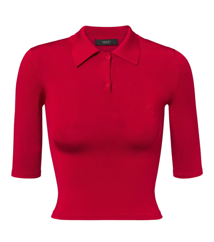 Photo: Gucci Knitted silk-blend polo sweater