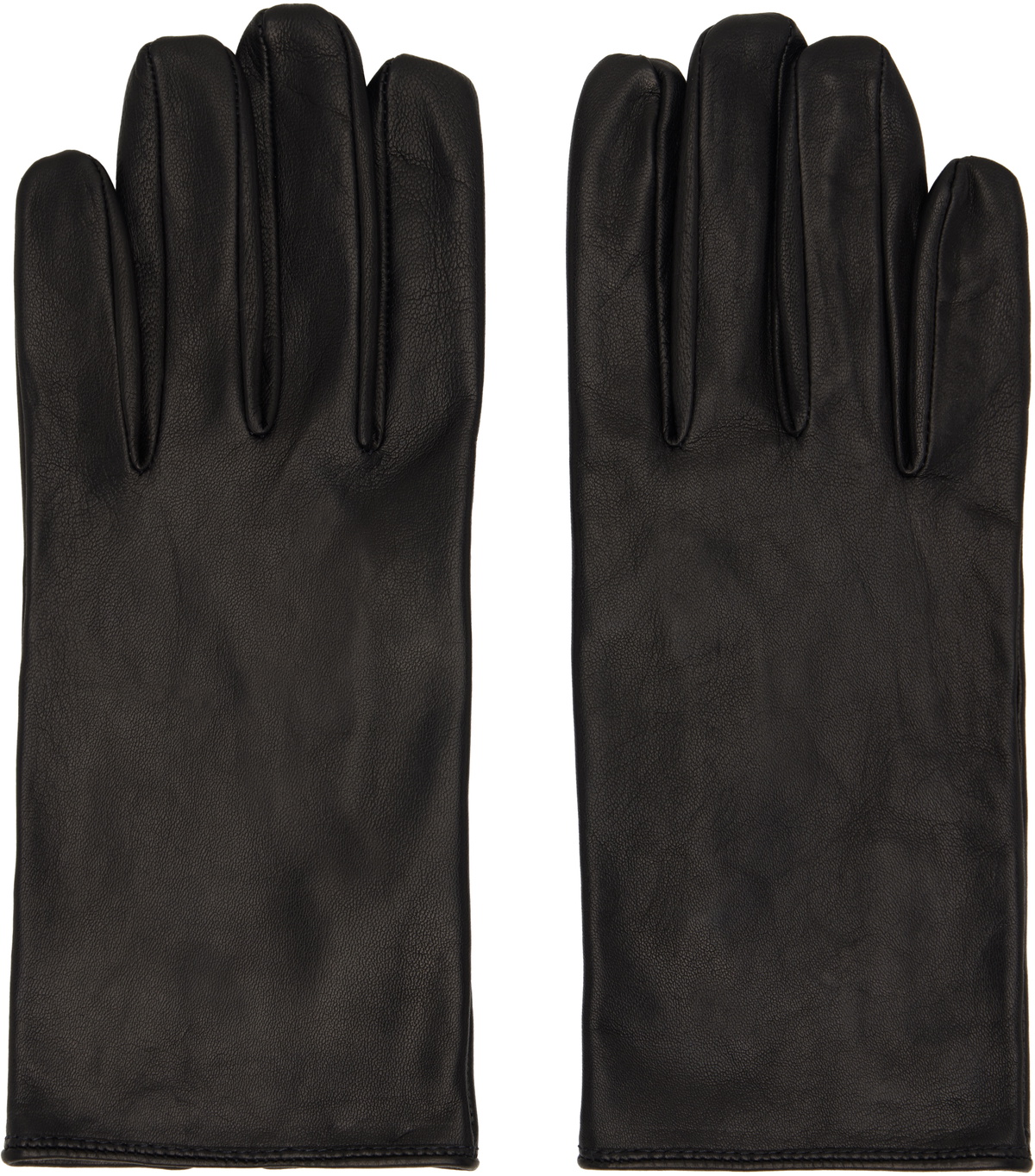 Ernest W. Baker Black Leather Faux-Fur Gloves Ernest W. Baker