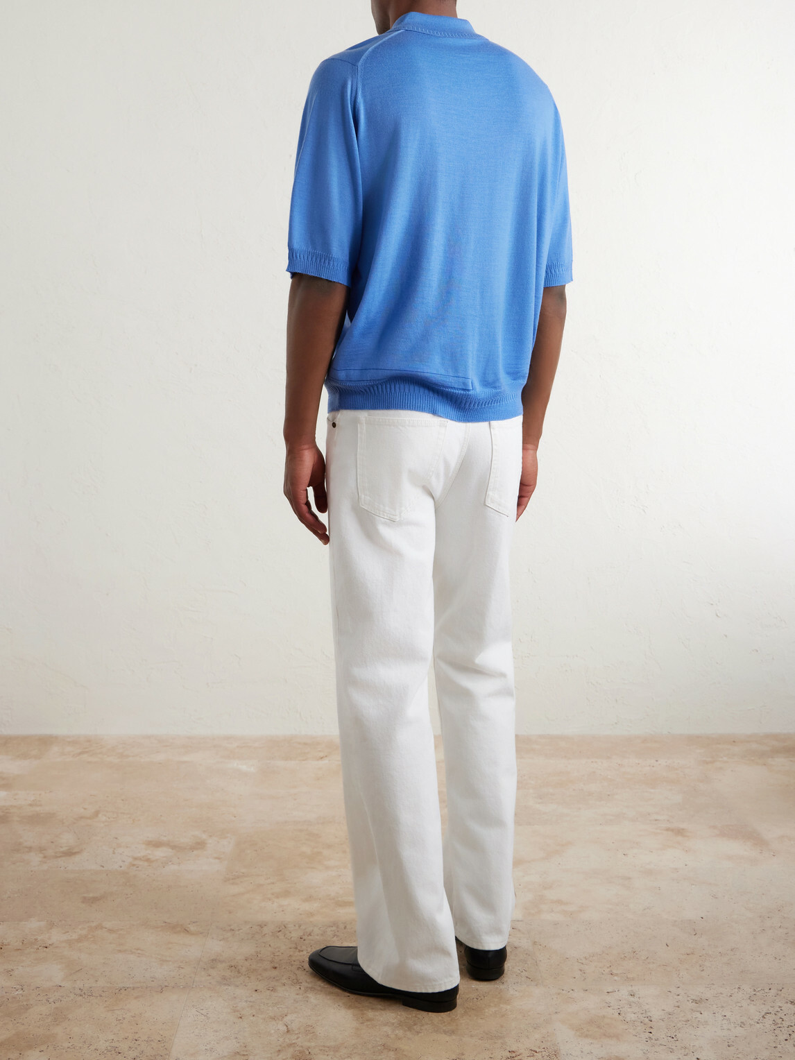 John Smedley - Bill Nighy Merino Wool Polo T-Shirt - Blue