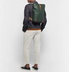 Brooks England - Pickwick Small Leather-Trimmed Cotton-Canvas Backpack - Green