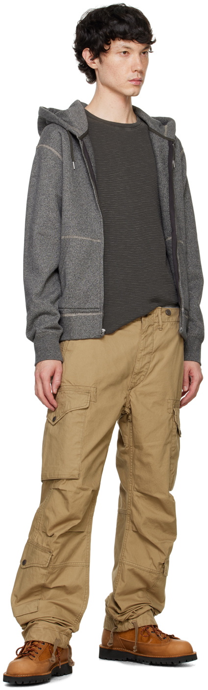 RRL FRENCH TERRY FULL-ZIP HOODIE パーカー 美品 RRL French Terry Full Zip Hoodie Charcoal Heather