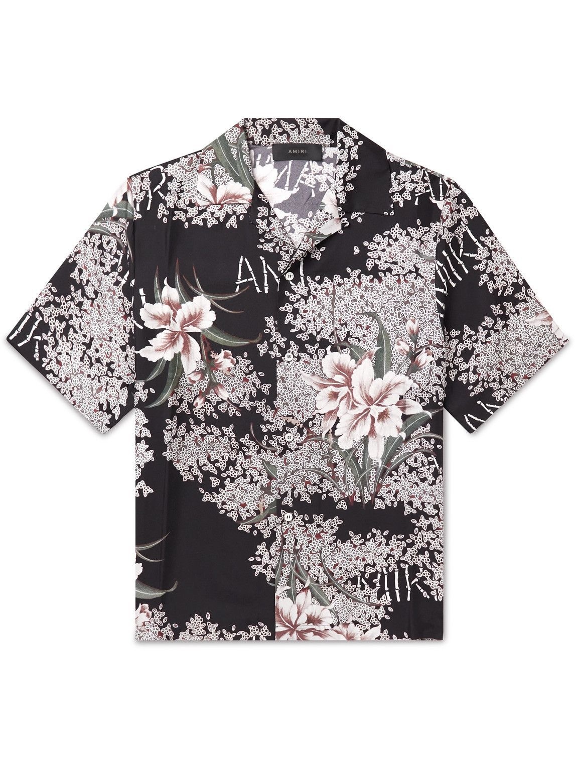 AMIRI - Camp-Collar Floral-Print Silk-Twill Shirt - Black Amiri