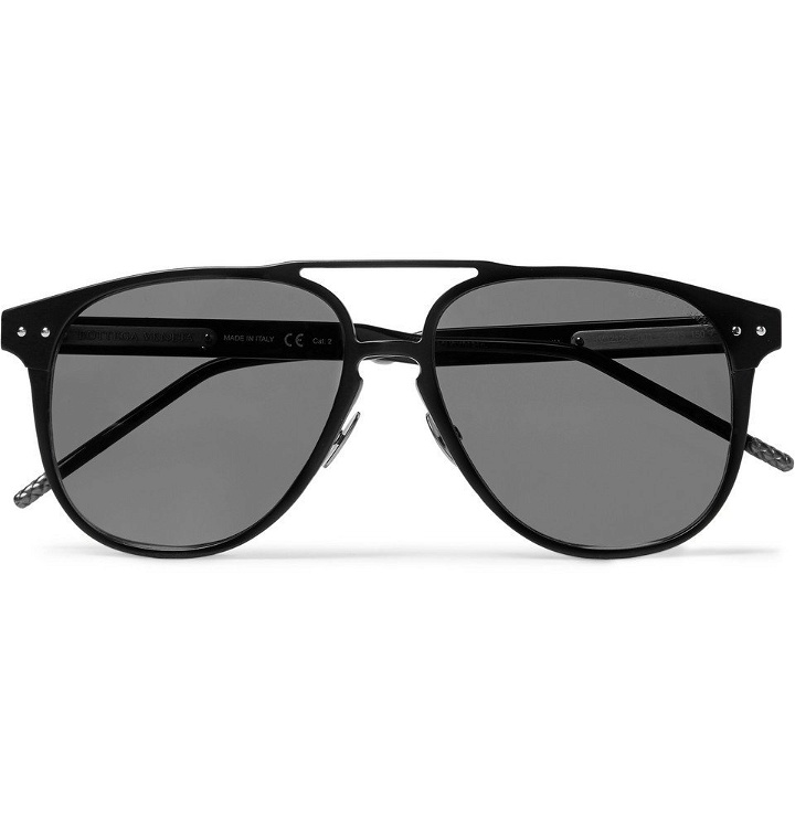 Photo: Bottega Veneta - Aviator-Style Aluminium Sunglasses - Men - Black