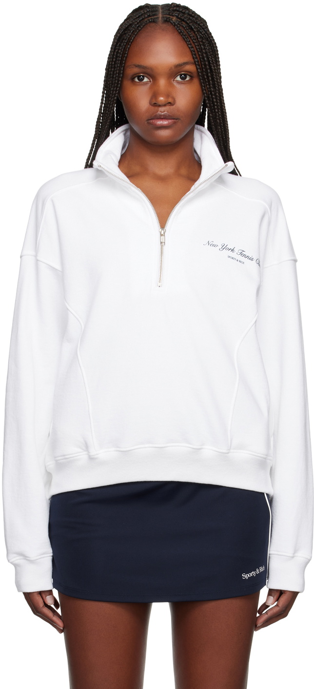 Sporty & Rich White 'Tennis Club' Sweater Sporty & Rich