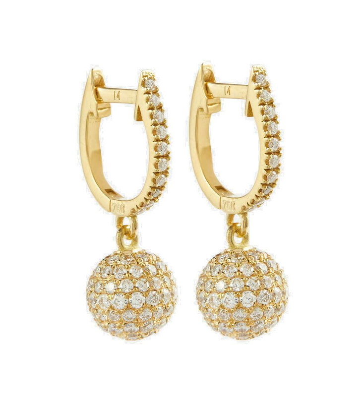 Photo: Ileana Makri Ball 18kt gold drop earrings with diamonds