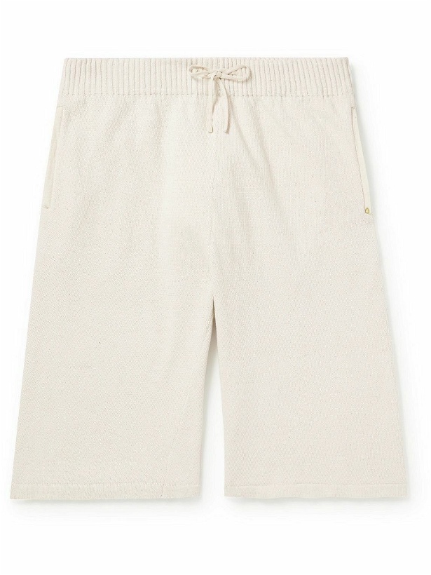 Photo: 11.11/eleven eleven - Wide-Leg Cotton-Jersey Drawstring Shorts - Neutrals