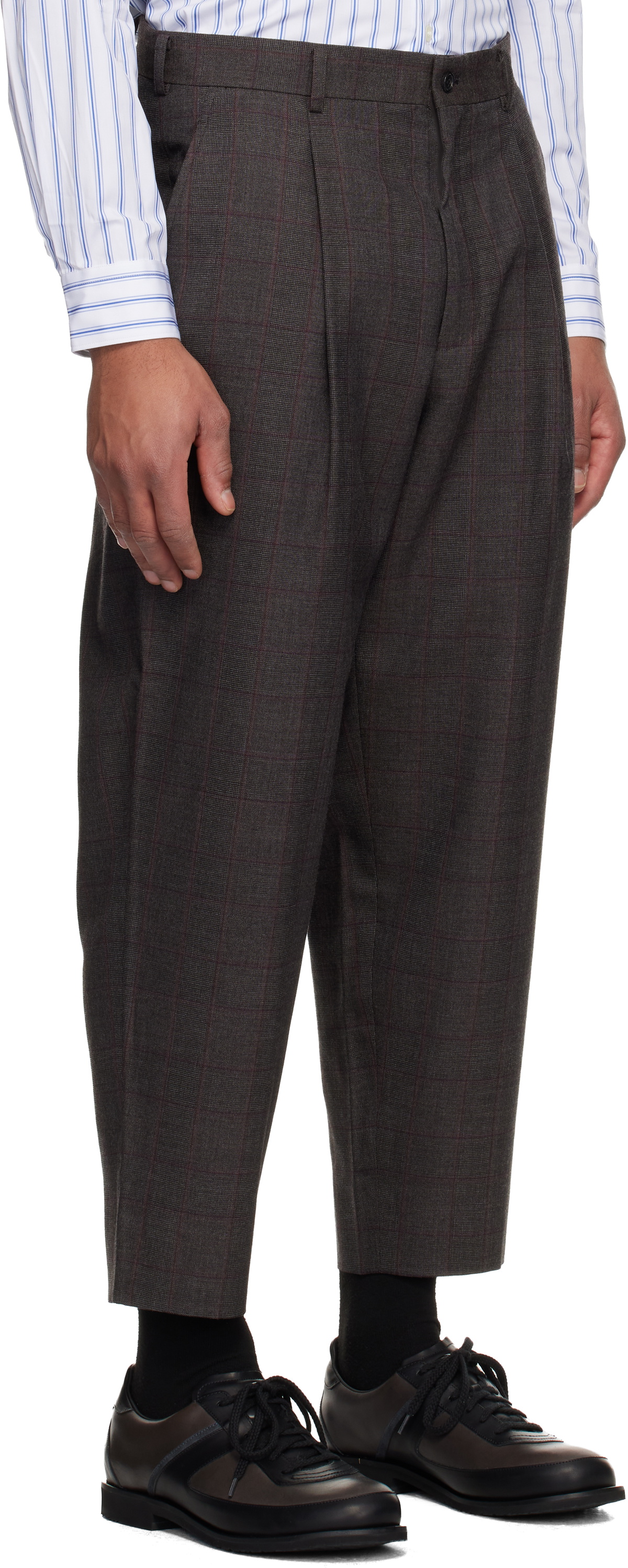 Comme des Garçons Homme Deux Brown Check Trousers