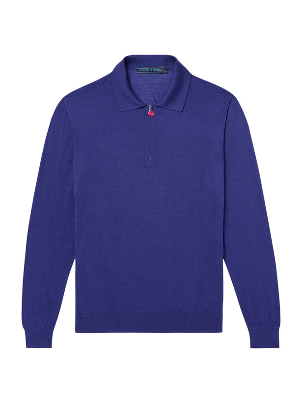 Photo: Kiton - Wool Half-Zip Sweater - Blue