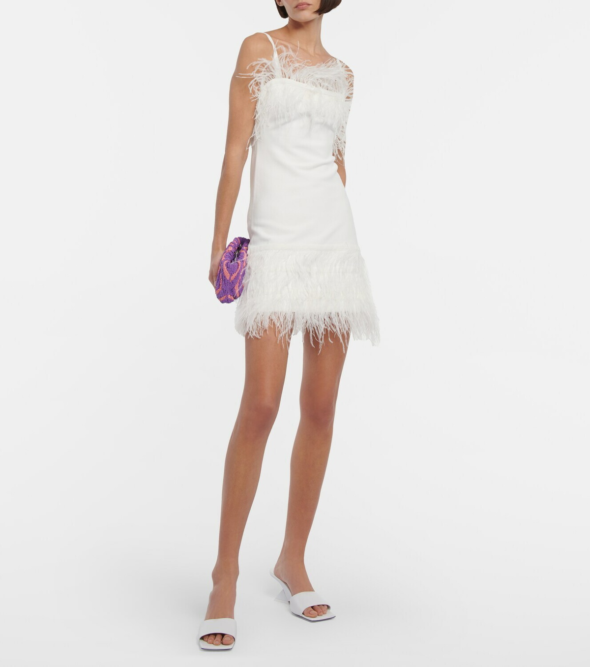 Staud - Etta feather-trimmed minidress Staud