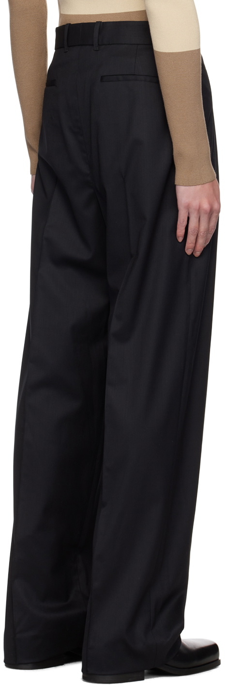 Peter Do Black Front Slit Trousers