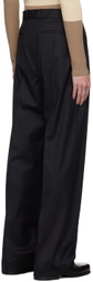 Peter Do Black Front Slit Trousers