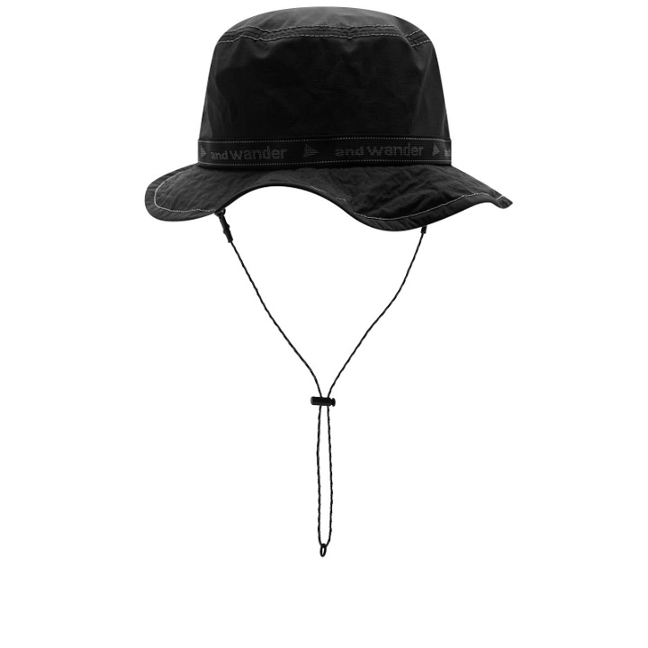 Photo: And Wander Men's JQ Tape Hat in Black