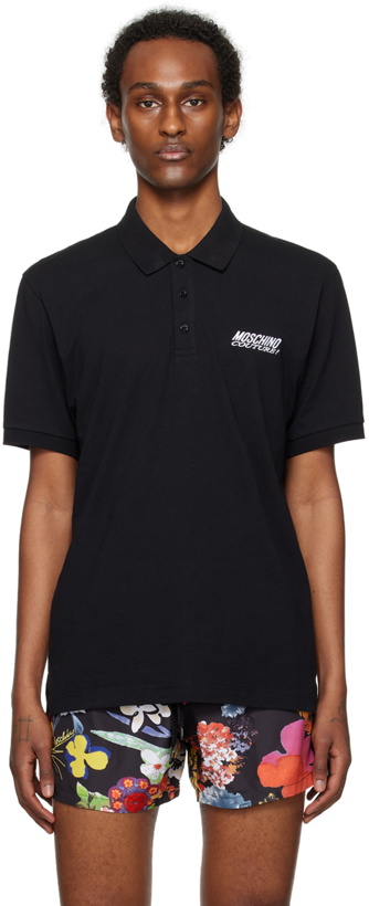 Photo: Moschino Black Embroidered Polo