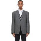 Thom Browne Grey Felted 4-Bar Classic Sport Coat Blazer