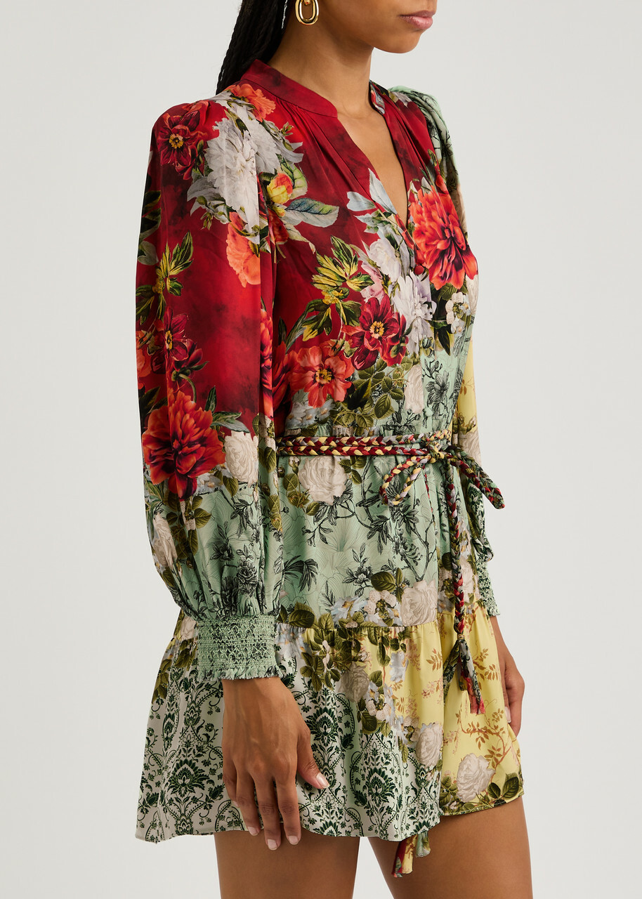 Alice + Olivia Antonette Floral-print Mini Dress