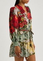 Alice + Olivia Antonette Floral-print Mini Dress Multicoloured 1