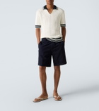 Orlebar Brown Swift crochet striped cotton polo shirt